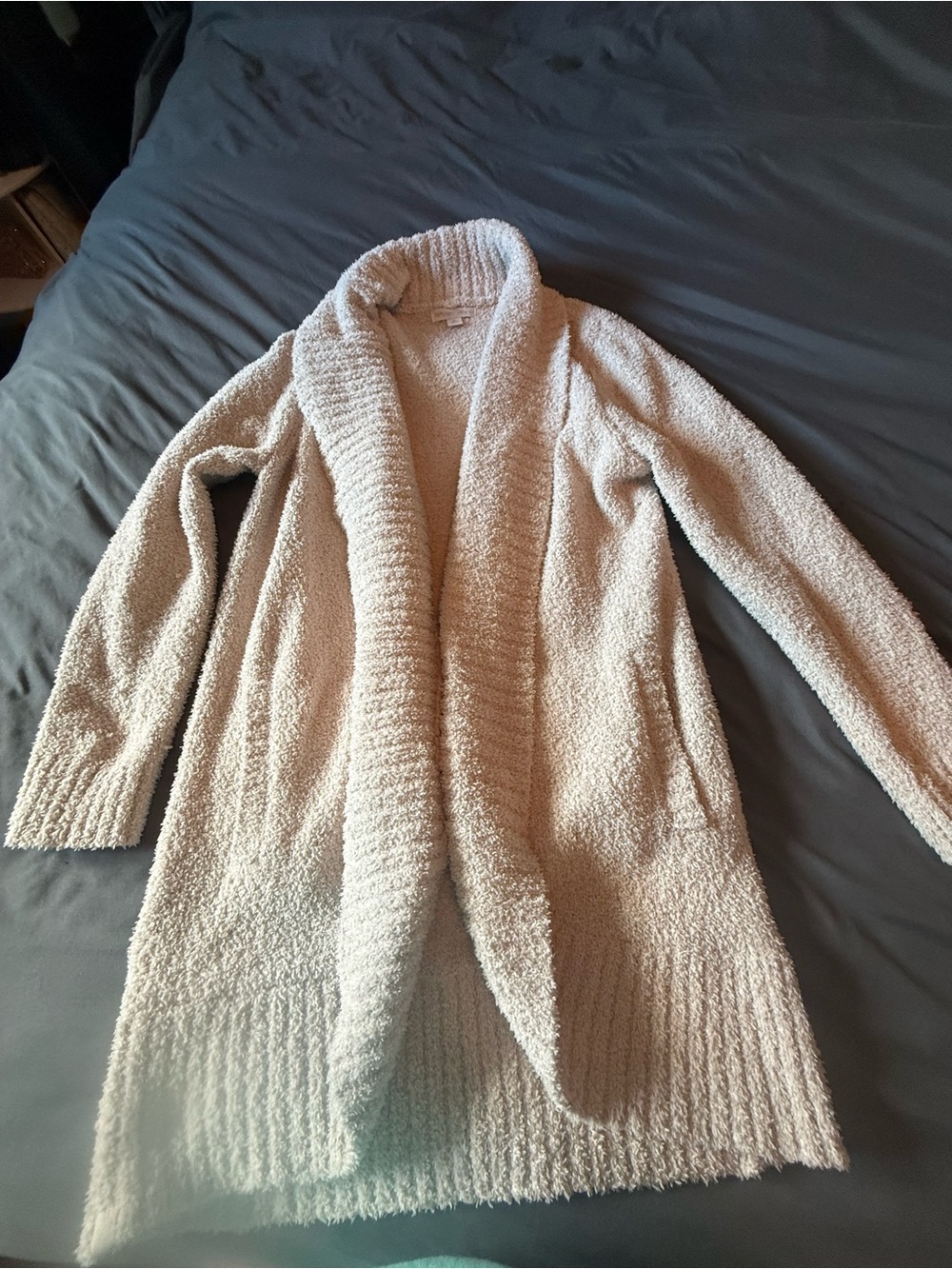 Barefoot Dreams Cream Bouclé Open-Front Cardigan
